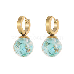 Stainless Steel with Natural Turquoise Earrings for Women(GK9952-2)