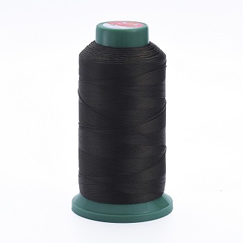 Polyester Sewing Threads, Temperature Heat Resistant Threads, DIY Leather Sewing Craft, Bookbinding, Shoe Repairing, Black, 0.3mm, 1800m/roll