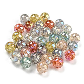Opaque Acrylic Beads, Round, Mixed Color, 10mm, Hole: 1.8mm