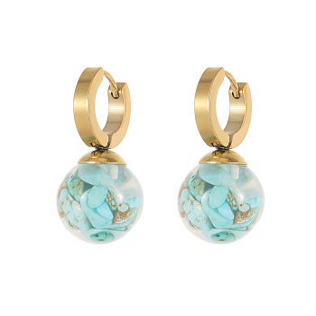 Stainless Steel with Natural Turquoise Earrings for Women