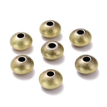 Tibetan Style Brass Beads, Cadmium Free & Lead Free, Disc, Brushed Antique Bronze, 7x4.5mm, Hole: 2mm