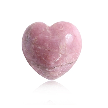 Natural Rhodonite Healing Stones, Heart Love Stones, Pocket Palm Stones for Reiki Ealancing, Heart, 15x15x10mm