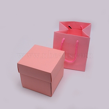 Pink Square Paper Gift Boxes