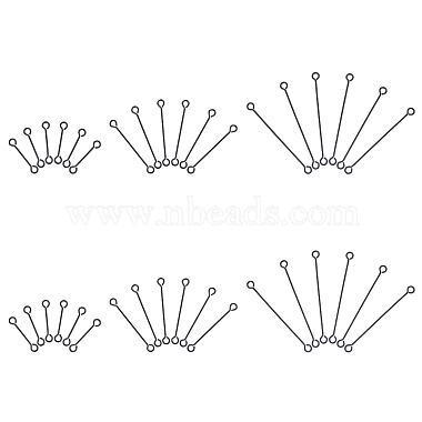 Mixed Size Black 304 Stainless Steel Double Sided Eye Pins
