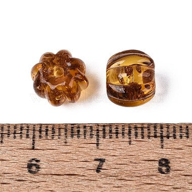 手作りの金の砂のランプワークビーズ(LAMP-Q039-08C)-4