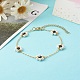 Shell Pearl & Acrylic Beads Flower Link Bracelets(X1-BJEW-TA00003-05)-2