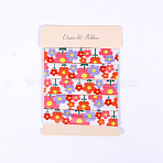 Flat Flower Printed Polyester Elastic Cord, Clothes Accessories, Colorful, 5/8 inch(15mm)(OCOR-WH0078-302I)