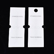 Cardboard Jewelry Display Cards, Jewelry Hang Tags, Word Stainless Steel, White, 14x5x0.04cm(CDIS-N002-026)