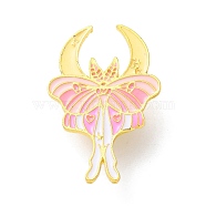 Alloy Brooches, Enamel Pins, for Backpack Cloth, Butterfly, Golden, 39x27x2mm(AJEW-B027-01)