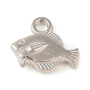 CCB Plastic Pendants, Fish, Platinum, 16.5x18.5x4.5mm, Hole: 3mm(FIND-U003-03P)