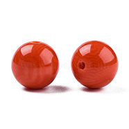Resin Beads, Imitation Gemstone, Round, Red, 12x11.5mm, Hole: 1.5~3mm(RESI-N034-01-J01)