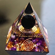 Resin Orgonite Pyramids with Ball, Craft Healing Pyramids, for Spirits Lift Stress Relief, Indigo, 60x60x60mm(PW-WG29079-01)