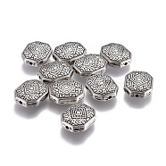 CCB Plastic Beads, Octagon, Antique Silver, 22x18.3x8mm, Hole: 2mm(CCB-O003-05AS)