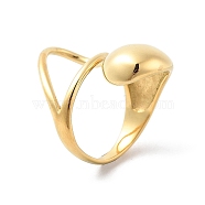 304 Stainless Steel Cuff Rings, Real 14K Gold Plated, Inner Diameter: 17mm(RJEW-P101-02G)