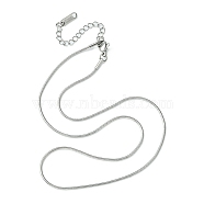 304 Stainless Steel Round Snake Chain Necklace for Men Women, Stainless Steel Color, 15.83 inch(40.2cm)(NJEW-YW0001-13)