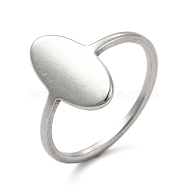 201 Stainless Steel Finger Rings, Blank Oval Wide Band Rings for Women, Stainless Steel Color, 1.5mm, Inner Diameter: 18mm(RJEW-G278-39P)