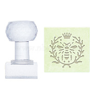 Clear Acrylic Soap Stamps, DIY Soap Molds Supplies, Rectangle, Bees, 60x37x37mm, Pattern: 34x34mm(DIY-WH0438-025)