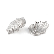 304 Stainless Steel Earrings, Platinum, 27.5x21mm(EJEW-O004-06P)