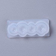 Silicone Molds, Resin Casting Molds, For UV Resin, Epoxy Resin Jewelry Making, Shell Shape, White, 56x24x7mm, Shell: 6x6mm, 8x8mm and 10x10mm(X-DIY-L026-053)