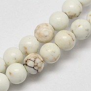 Round Natural Magnesite Beads Strands, Creamy White, 4mm, Hole: 1mm, about 100pcs/strand, 16.1 inch(G-M138-39)