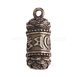 Brass Pendants, Column Om Mani Padme Hum, Antique Bronze, 30x12.5mm(MATO-PW0001-069)