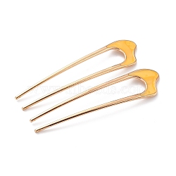 Alloy Enamel Hair Forks, U-shaped, Vintage Decorative for Hair Diy Accessory, Golden, Gold, 107x25x3mm(MRMJ-P013-B02)