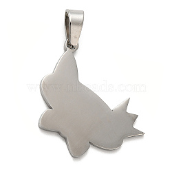 Non-Tarnish 304 Stainless Steel Pendants, Stamping Blank Tag, Butterfly Charm, Stainless Steel Color, 27x27x1mm, Hole: 6.5x4mm(STAS-C079-14P)