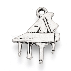 Tibetan Style Alloy Pendants,  Piano, Cadmium Free & Lead Free, Antique Silver, 19x14.5x1.5mm, Hole: 1mm, about 1140pcs/1000g(TIBE-S309-41AS-RS)