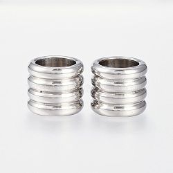 201 Stainless Steel Beads, Large Hole Beads, Column, Stainless Steel Color, 10x12mm, Hole: 8mm(X-STAS-P127-02P)