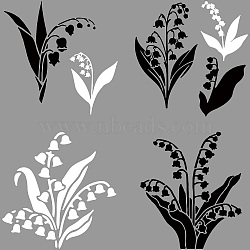 4Pcs 4 Styles PET Waterproof Self-adhesive Car Stickers, Reflective Decals for Car, Motorcycle Decoration, White & Black, Flower, 200x200mm, 1pc/style(DIY-WH0308-225A-032)