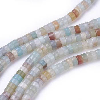 Natural Flower Amazonite Beads Strands, Column, 4~4.2x2.2~2.5mm, Hole: 0.8mm, about 163~169pcs/strand, 15.7 inch(40cm)
