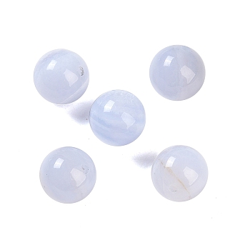 Natural Blue Lace Agate Beads, Half Drilled, Round, 8mm, Hole: 1.2mm