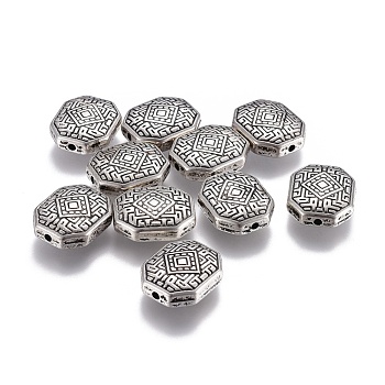CCB Plastic Beads, Octagon, Antique Silver, 22x18.3x8mm, Hole: 2mm