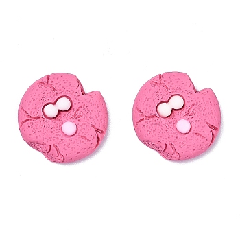Opaque Resin Cabochons, Biscuit, Pearl Pink, 22x20x5mm
