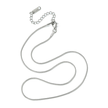 304 Stainless Steel Round Snake Chain Necklace for Men Women, Stainless Steel Color, 15.83 inch(40.2cm)