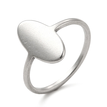 201 Stainless Steel Finger Rings, Blank Oval Wide Band Rings for Women, Stainless Steel Color, 1.5mm, Inner Diameter: 18mm
