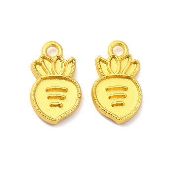 Alloy Charms, Carrot, Matte Gold Color, 14x8x2mm, Hole: 1.5mm
