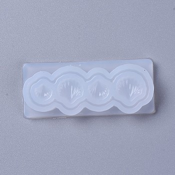 Silicone Molds, Resin Casting Molds, For UV Resin, Epoxy Resin Jewelry Making, Shell Shape, White, 56x24x7mm, Shell: 6x6mm, 8x8mm and 10x10mm