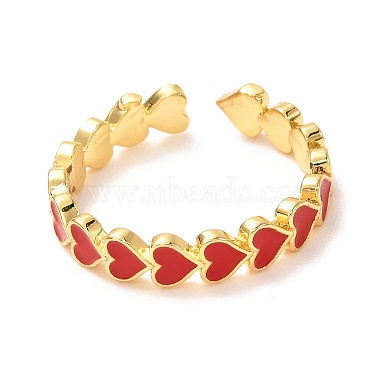 Heart Golden Cuff Rings for Valentine's Day(KK-G404-12)-2
