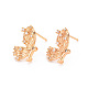 Brass Micro Pave Clear Cubic Zirconia Earring Findings(KK-T062-227G-NF)-1