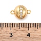 Brass Micro Pave Clear Cubic Zirconia Magnetic Clasps(KK-P291-03G)-3