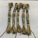 Polyester Embroidery Floss, Cross Stitch Threads, Dark Khaki, 1mm, about 8.75 Yards(8m)/Bundle(OCOR-TAC0013-10A-125)