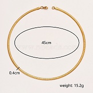 Stainless Steel Collar Necklace, Rigid Choker Necklaces, Golden, 17.72 inch(45cm)(QV1917-4)