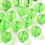 Transparent Acrylic Beads, Round, Lawn Green, 20x19mm, Hole: 3mm, about 111pcs/500g(MACR-S370-A20mm-734)