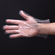 Disposable Gloves, Polyethylene Gloves, Clear, 26.5x25.5cm, 500pcs/box(AJEW-E034-86)