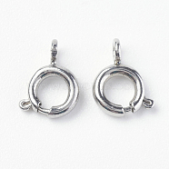 304 Stainless Steel Smooth Surface Spring Ring Clasps, Stainless Steel Color, 8x1.8mm, Hole: 2.5mm(STAS-E143-03C-P)