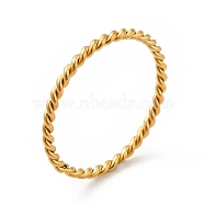 304 Stainless Steel Twist Rope Finger Ring for Women, Golden, US Size 7 1/4(17.5mm)(RJEW-P036-01G-F)