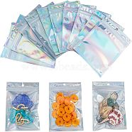 Rectangle Zip Lock Plastic Laser Bags, Resealable Bags, Clear, 14.9x10.5cm, Hole: 8mm, Unilateral Thickness: 2.7 Mil(0.07mm)(OPP-FH0001-03)