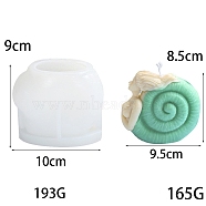 Food Grade DIY Silicone Goddess Statue Candle Molds, for Candle Making, Snail, White, 10x9cm(PW-WG17084-01)
