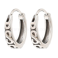 316 Surgical Stainless Steel Hoop Earrings, Antique Silver, 14.5x15.5x3.5mm(EJEW-D096-05F-AS)